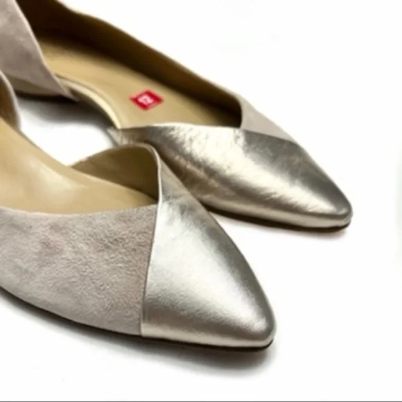 Naturalizer Hayden Suede Metallic Leather Flat Size 12 W - Picture 2 of 10